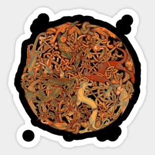 Celtic Beast Knot Pattern. Sticker